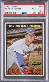 1967 Topps #55 Don Drysdale - PSA 8.5 NM-MT+
